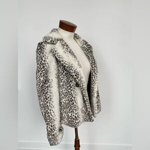 Silence + Noise White and Black Teddy Jacket